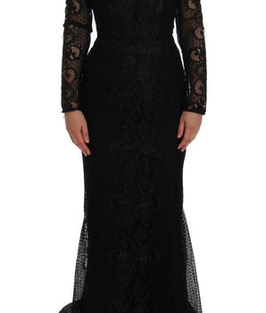 Dolce & Gabbana Elegant Full Length Black Sheath Maxi Dress Dolce & Gabbana 