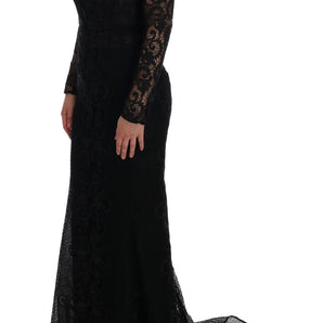 Dolce &amp; Gabbana Elegant Full Length Black Sheath Maxi Dress