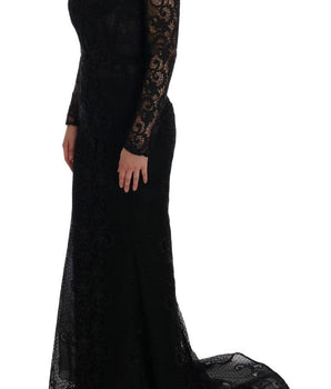 Dolce & Gabbana Elegant Full Length Black Sheath Maxi Dress Dolce & Gabbana 