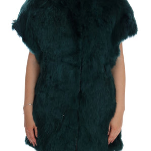 Dolce & Gabbana Exquisite Green Alpaca Fur Long Vest