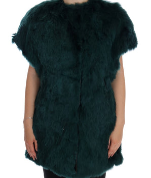 Dolce &amp; Gabbana Exquisite Green Alpaca Fur Long Vest