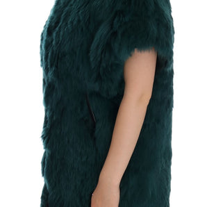 Dolce & Gabbana Exquisite Green Alpaca Fur Long Vest