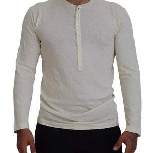 Dsquared² Beige Cotton Linen Long Sleeves Pullover Sweater