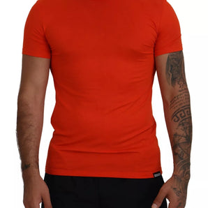 Dsquared² Orange Modal Short Sleeves Crewneck T-shirt