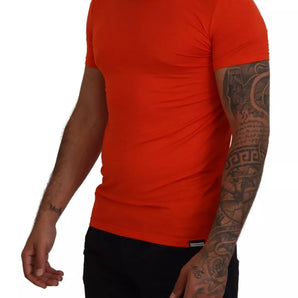 Dsquared² Orange Modal Short Sleeves Crewneck T-shirt