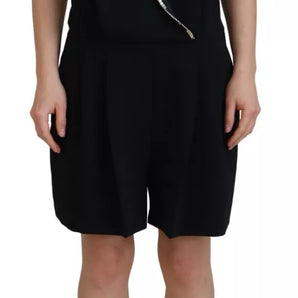 Dsquared² Black Embellished Sleeveless V-neck Jumpsuit Dress