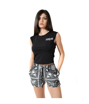 Comme Des Fuckdown Chic Monochrome Palms Cotton Shorts