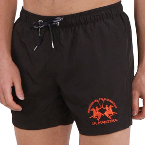 Boxers de natación con cordón negro Sleek de La Martina