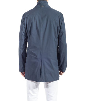 People Of Shibuya Blue Recycled Polyester Men Trench Coat