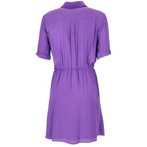 Patrizia Pepe Chic Purple Flared Short Sleeve Shirtdress