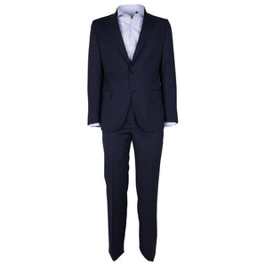 Traje de hombre elegante de lana virgen azul marino Made in Italy