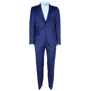 Elegante traje de hombre Made in Italy de lana en azul elegante