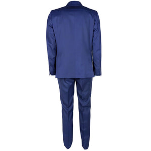 Elegante traje de hombre Made in Italy de lana en azul elegante