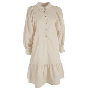 Yes Zee Beige Cotton Women Dress