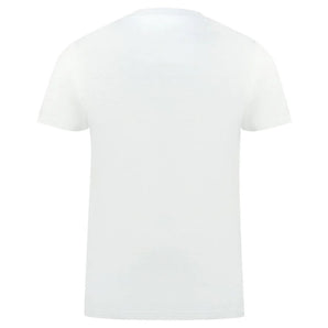 Aquascutum Classic White Cotton Logo Tee with Flag Detail