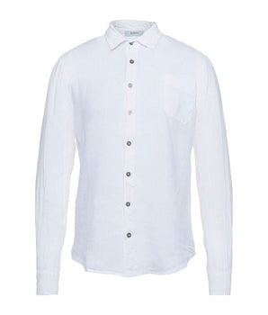 Alpha Studio Elegant White Linen Shirt for Men