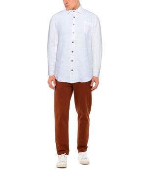 Alpha Studio Elegant White Linen Shirt for Men