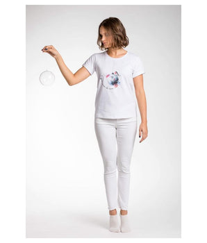 A.Tratti White Viscose Women T-Shirt