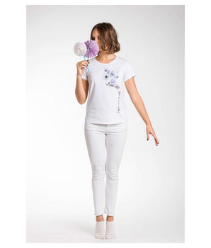 A.Tratti White Viscose Women T-Shirt