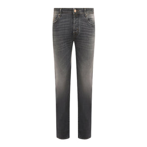 Vaqueros de corte regular de algodón elástico gris elegante de Jacob Cohen