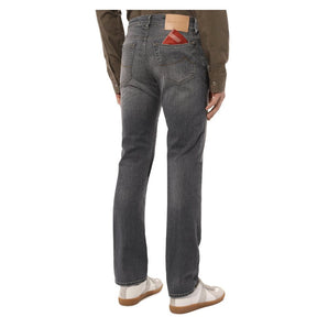 Vaqueros de corte regular de algodón elástico gris elegante de Jacob Cohen