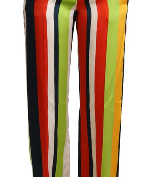 Dsquared² Multicolor Striped Mid-Waist Straight Pants