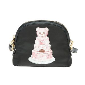 Moschino Couture Chic Clutch con estampado de osito de peluche y correa de piel de becerro