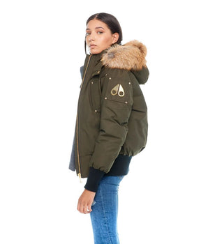 Chaqueta bomber de nailon militar para mujer de Moose Knuckles