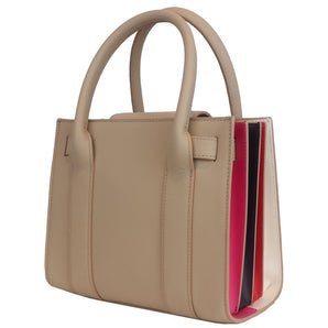 Ungaro Elegante Bolso Bandolera de Piel Beige con Diseño de Acordeón