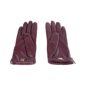 Cavalli Class Guantes elegantes de piel de cordero en rosa