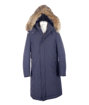 Made in Italy Blue Wool Men's Raincoat