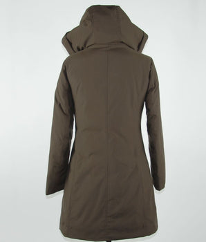 Emilio Romanelli Elegante chaqueta poligonal marrón con capucha