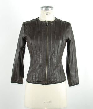 Emilio Romanelli Black Leather Women Jacket