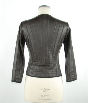 Emilio Romanelli Black Leather Women Jacket