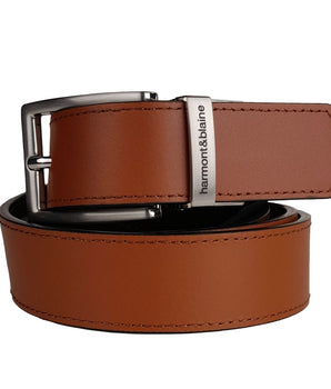 Harmont &amp; Blaine Reversible Calfskin Leather Belt - Dual Style Luxury