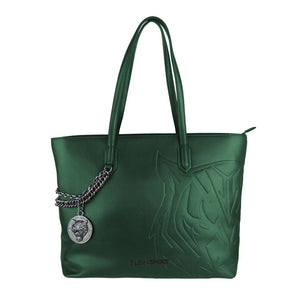 Plein Sport Eco-Chic Dark Green Shoulder Bag with Chain Detail Plein Sport 