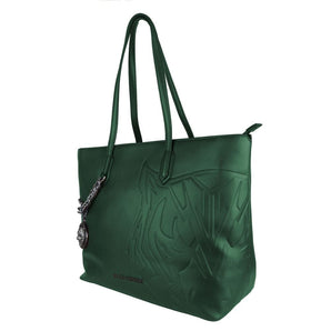 Plein Sport Eco-Chic Dark Green Shoulder Bag with Chain Detail Plein Sport 