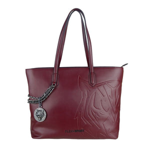 Plein Sport Eco-Leather Chic Burgundy Shopper with Chain Detail Plein Sport 