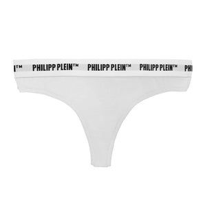 Philipp Plein Elegante Dúo de Tanga Blanco para Mujer