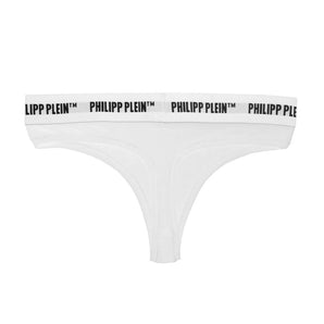 Philipp Plein Elegante Dúo de Tanga Blanco para Mujer