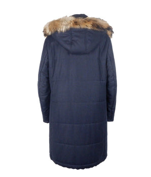 Made in Italy Blue Wool Men's Raincoat
