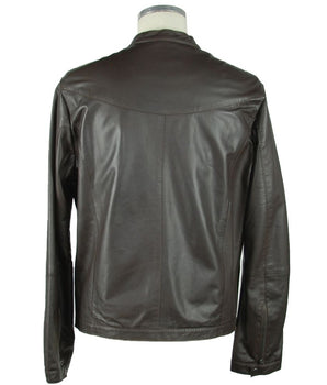 Emilio Romanelli Brown Leather Men's Jacket