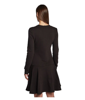 Love Moschino Vestido elegante en mezcla de algodón con logo en relieve