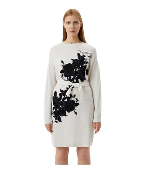 Love Moschino Elegant Wool Frame Edge Long Dress