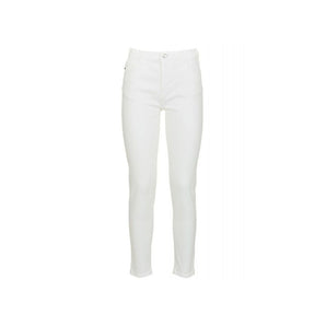 Pantalón vaquero slim de talle alto blanco imperfecto