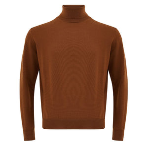 FERRANTE Elegant Brown Wool Sweater for Men