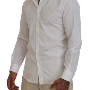 Dsquared² White Cotton Collared Long Sleeves Formal Shirt