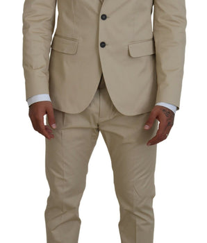 Dsquared² Traje CIPRO de 2 piezas de algodón beige con botonadura sencilla