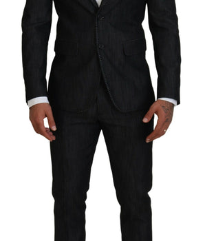 Dsquared² Black Cotton Single Breasted 2 Piece MIAMI Suit