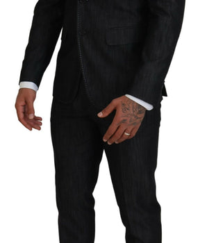Dsquared² Black Cotton Single Breasted 2 Piece MIAMI Suit
